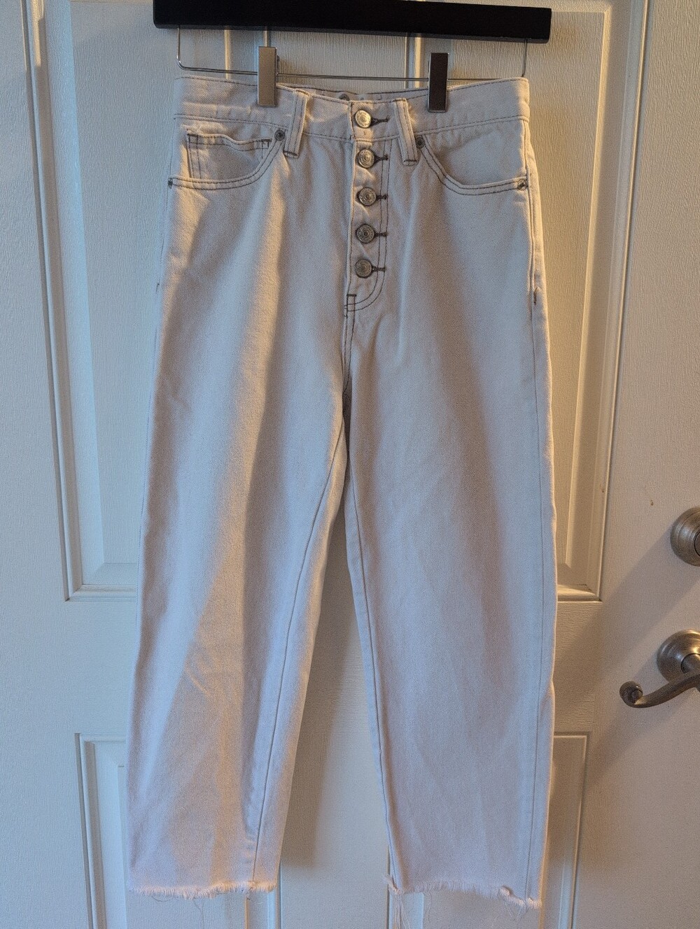 We The Free Women's Relaxed Cream Button-Fly Jeans 24